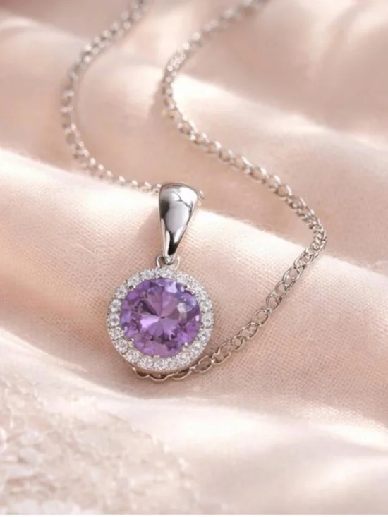 Color Change Alexandrite Pendant Sterling Silver or 18k Rose Gold Vermeil - Picture 5 of 11